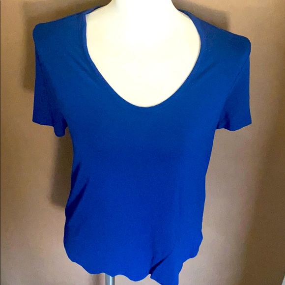 Blue Scoop Neck Shirt - Picture 1 of 1
